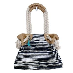 Tommy Bahama | Nautical Rope Canvas Beachy Bag w/ Grommets & Leather Accents